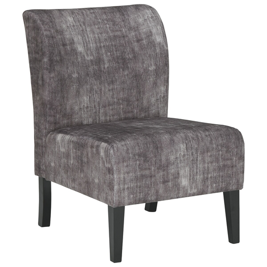 Wooden Armless Accent Chair with Fabric Upholstery