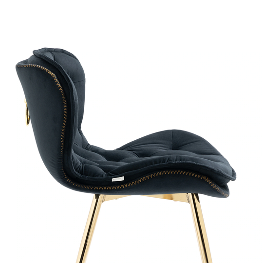 Vintage Design Velvet Dining Chair Upholstered Side Chair Accent Chair with Polished Gold Legs, Set of 6