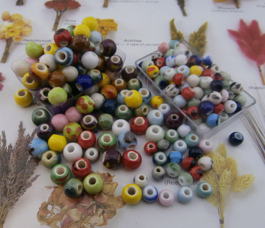 Colorful Ceramic Beads, Bulk Price Color Mix Beads, Colorful Porcelain Beads, Color Glazed Bead, Multicolored Bead