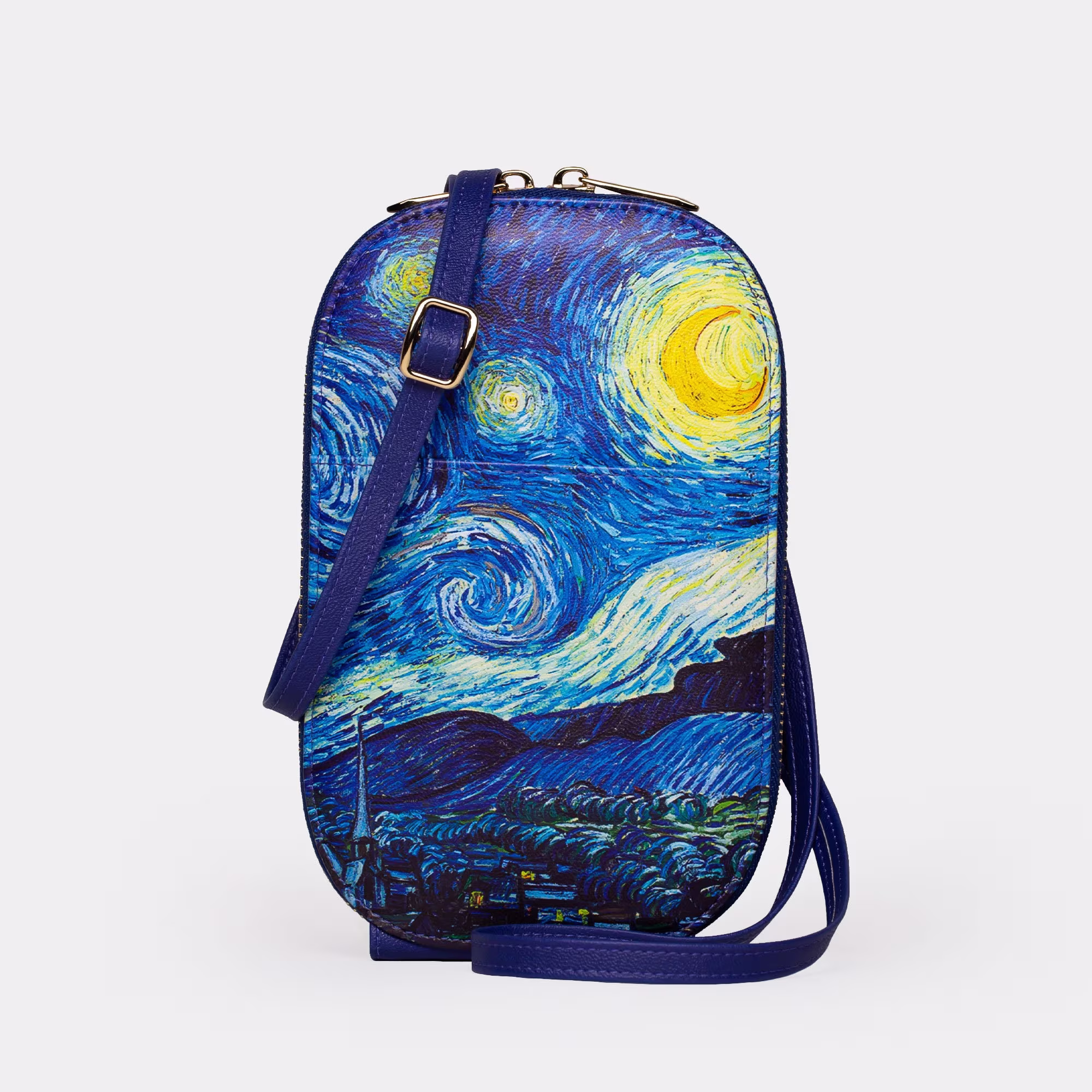 Van Gogh Starry Night Crossbody Bag, Adjustable Strap Small Purse, Vegan Leather, Clutch Phone Classic Art Bag