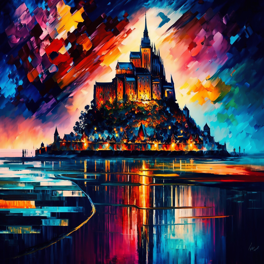 Designart 'Colorful City Of Mont' Cityscapes Framed Canvas Art Print