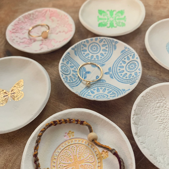 Diy Gift Kits For Girls 4-100 | Trinket Dish Kit/Boho Clay Party Crafts