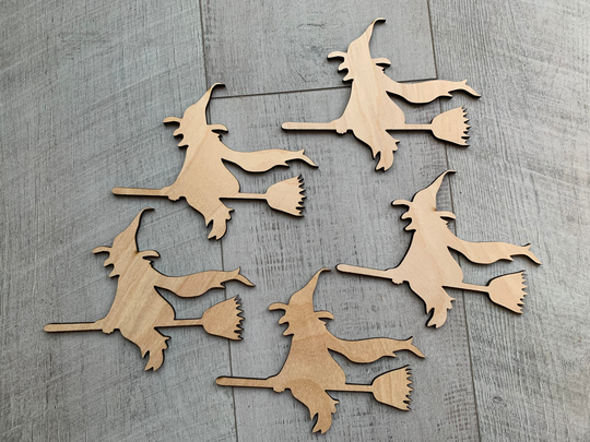 Witch Unfinished Wood Blanks Diy Craft Halloween Wood Signs