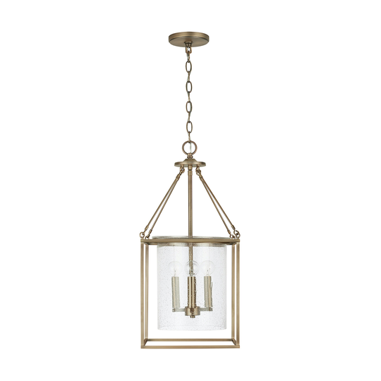 Cooper 4-light Hanging Pendant w/ Clear Seeded Glass