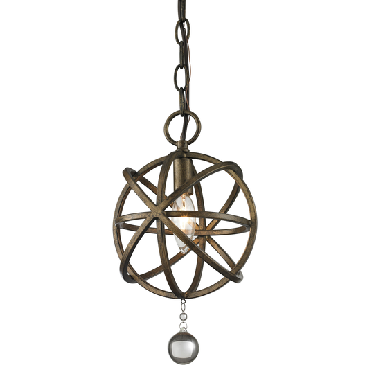 Acadia 1-light Golden Bronze and Clear Crystal Mini Pendant
