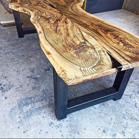 Dining Room/Kitchen/Bar Table Walnut Wood Rustic Unique Live Edge Custom Reclaimed Woodensolid Slab Luxury /Coffee/Sehpa/End