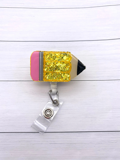 Teacher Badge Reel, Pencil Gift, School Reel