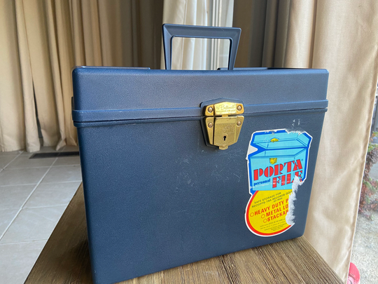Vintage Blue Plastic Porta File Box