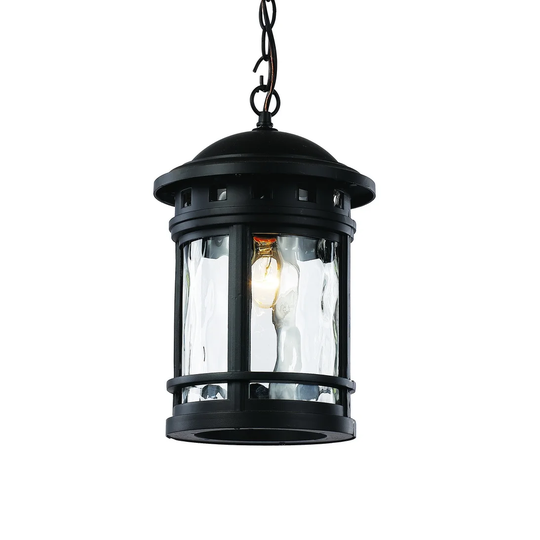 Outdoor Imports 40375 BK One Light Hanging Lantern Boardwalk Black - Exact Size