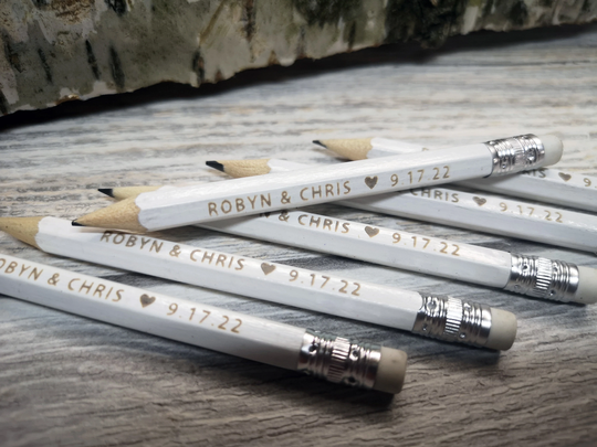 Wedding Favours Personalized Engraved Wooden Pencils, Favors Ideas For Favor Bags, Tags Custom Pencils Happily Ever After