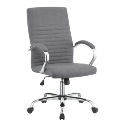 Upholstered Office Chair With Casters Grey And Chrome