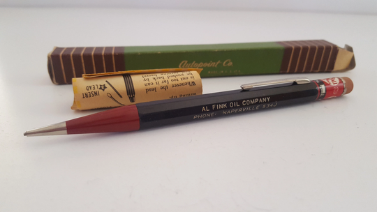 Vintage 1947 Jumbo All-American Autopoint Mechanical Pencil Advertising For Kendall Oil Al Fink Company New Old Stock