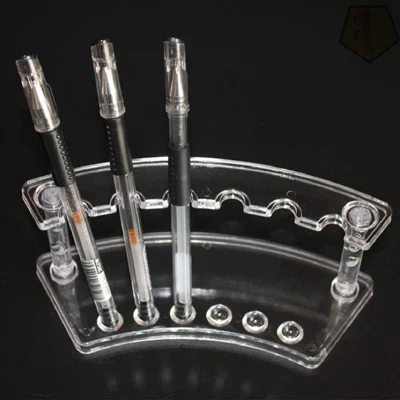 Plastic Pen Holder, Set Of 4 Plastic Pen Holder Display Stand 6-Slots Pen Display Stand Eyebrow Pen Stand Makeup Brush Rack Organizer For Home Office