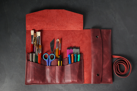 Personolized Paind Brush Case, Gift Roll Painter, Personalized Leather Toll Case Artist Pencil Gift, Bursh