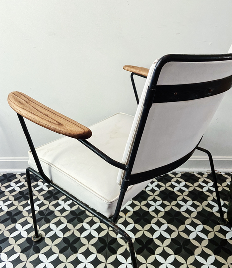 Iron & Oak Armchair Noguchi /Paul Mccobb Manner Vintage Midcentury Rare Chair