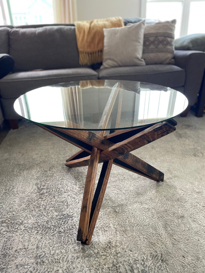 Whiskey Barrel Stave Coffee Table