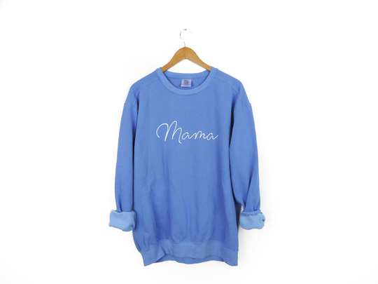 New Cursive Mama Comfort Colors Crewneck Sweatshirt // Size Small-3xl