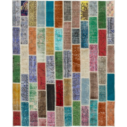ECARPETGALLERY Hand-knotted Color Transition Patchwork Multi Wool Rug - 5'7 x 7'7
