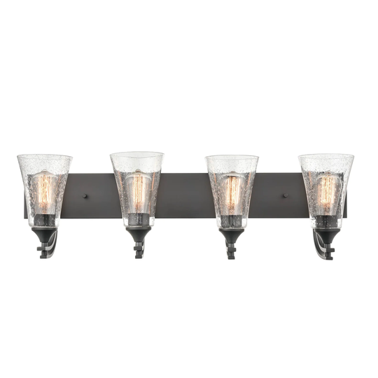 Millennium Lighting Natalie 4 Light Bathroom Vanity Fixture with Clear Seeded Glass Shades