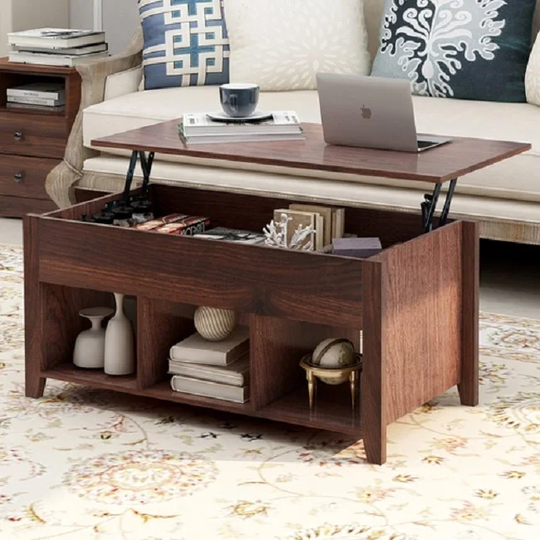 Lift Coffee Table Adjustable Modern Coffee Table Sofa Table with Hidden Compartment and Living Room Storage