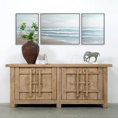 Amalfi Patrician 90.6" Wide Pine Solid Wood Sideboard