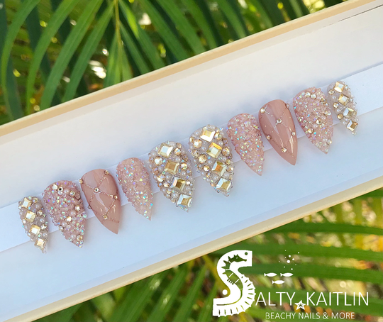 Champagne Wedding Gel Press On Nails