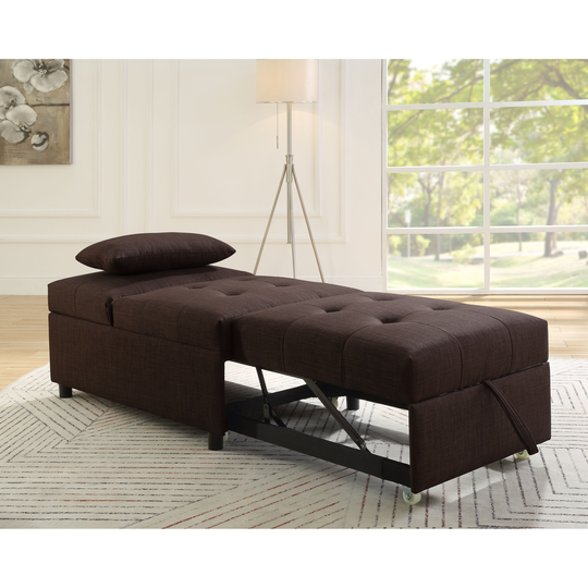 Contemporary & Stylish Fabric Sleeper Sofa, Single Sofa Bed with Soft Pillow with Full Upholstery and Pull-Out Sleeper