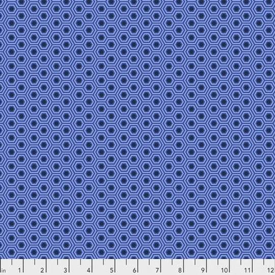 Free Spirit Fabric - Tula Pink True Color Hexy Deep Sea Pwtp150.deepsea Sold By The Yard