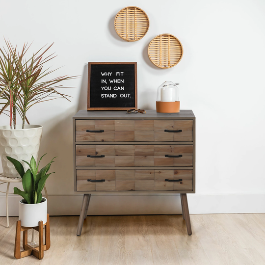 Accent Console Table 3- drawer Storage Floor Cabinet