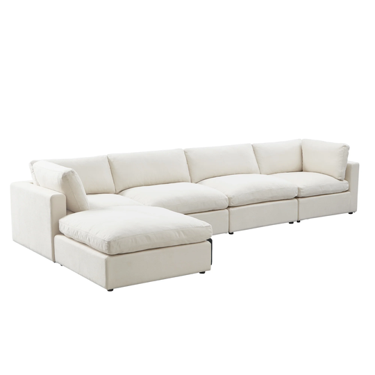 Braeden Modular L-Shape Linen Upholstered Sofa Chaise For Living Room