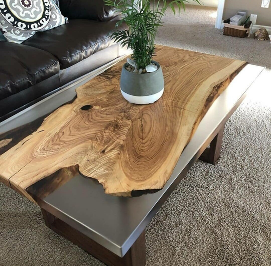 Resin Coffee Table, Reclaimed Wood Epoxy Table Top