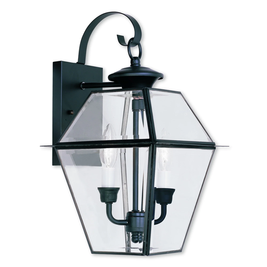 Livex Lighting Westover Black Brass 2-light Outdoor Wall Lantern