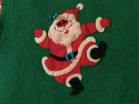 Santa Felt Table Cover Vintage Holiday Decor