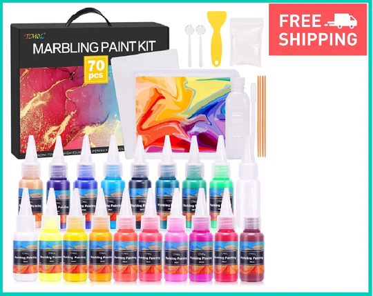 Marbling Paint Art Kit, 18 Colors Water Kit, Set, Arts & Crafts For Girls & Boys Ages 6-12, Craft Kits Set