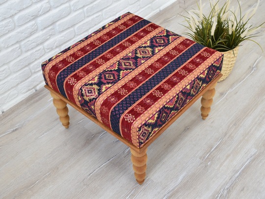 Square Coffee Table With Wooden Legs/Handmade Quality Wood Work Bench Coffee Table Multipurpose Seat Stool End