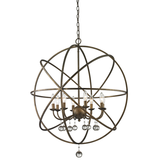Avery Home Lighting Acadia 8-light Golden Bronze/ Clear Crystal Pendant