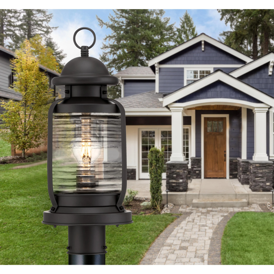 Westinghouse Lighting Weatherby One-Light Outdoor Post-Top Fixture, Weathered Bronze Finish with Clear Glass - 1-Light