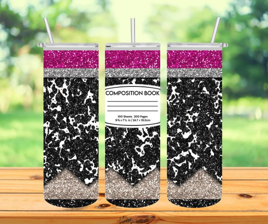 Composition Book Pencil Sublimation Tumbler