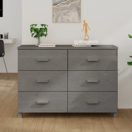 Sideboard Light Gray 44.5"x15.7"x31.5" Solid Wood Pine