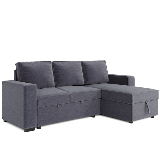 91" Reversible Pull out Sleeper Sectional Storage Sofa Bed
