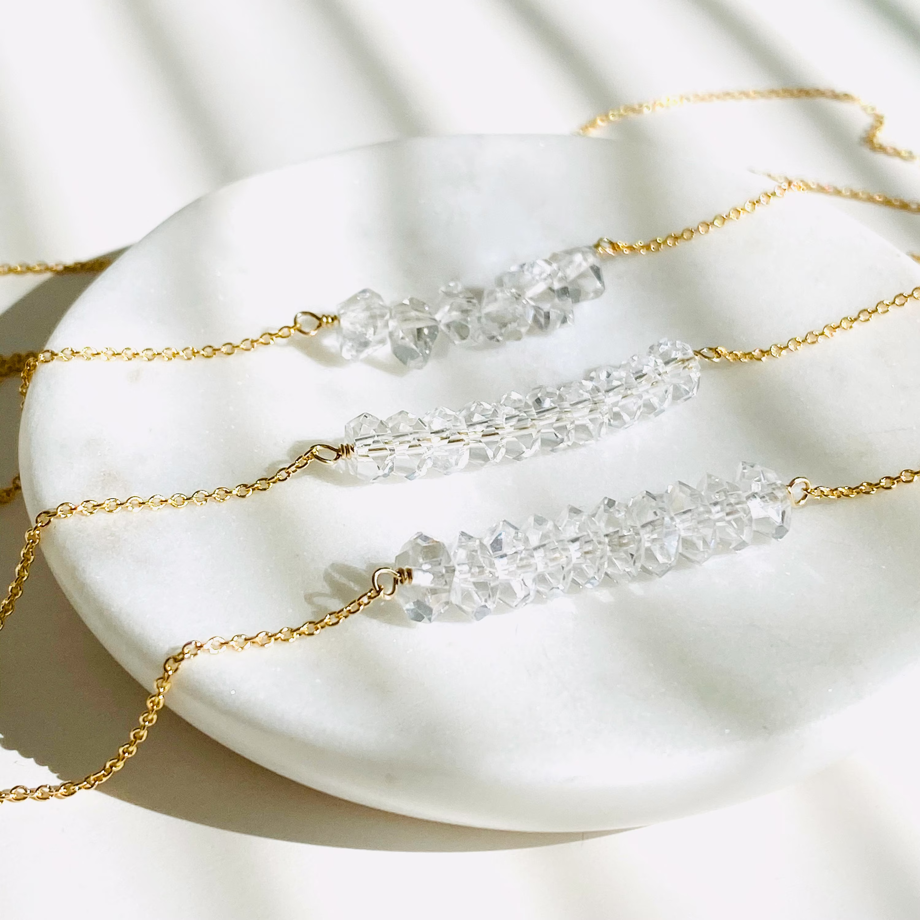 Herkimer Diamond Necklace, Bridesmaid Necklace Gift, Crystal Diamond, Raw