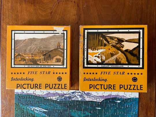 Southern Pacific & Union Railroad Lot Of 2 Vintage 1940S Jigsaw Puzzles Complete 234 Pieces