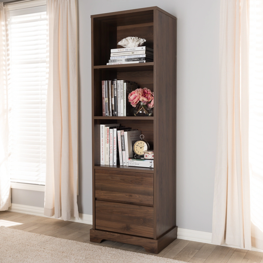 Contemporary 2-Drawer Bookcase by Baxton Studio