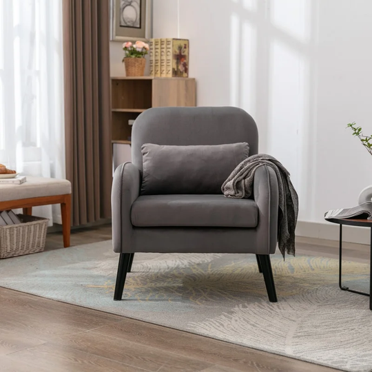 Accent chair Arm chair with Black Powder coating, Fabric