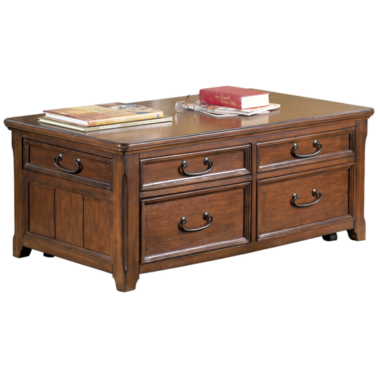 Signature Design by Ashley Woodboro Dark Brown Oak Lift-top Cocktail Table