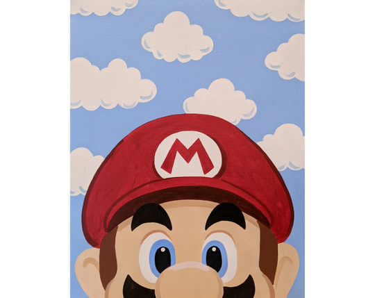 Mario Canvas Painting Kit + Video Tutorial, Free Palettes & Aprons With Orders Of 10 Party Kit, Diy Paint