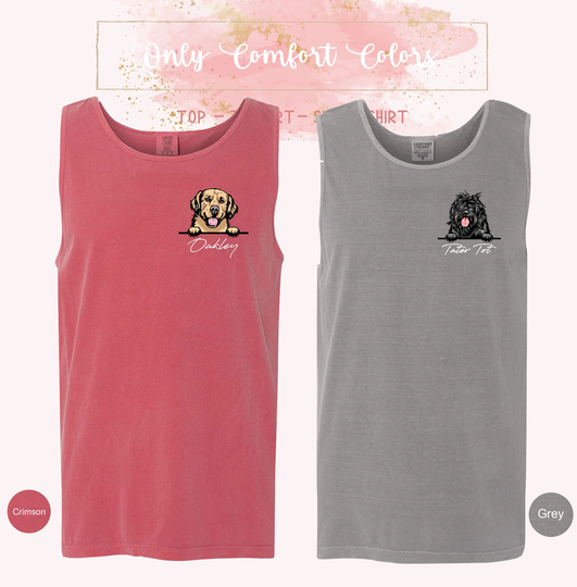 Custom Dog Tank Top, Comfort Colors Personalized Tank, Gift For Mom, Dad, Valentines Day Gift, Valentine