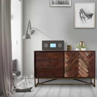 Altarriba 50'' Wide 3 Drawer Mango Solid Wood Sideboard