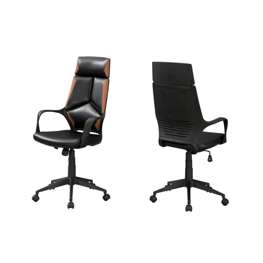Office Chair, Adjustable Height, Swivel, Ergonomic, Armrests, Computer Desk, Work, Metal, Pu Leather Look