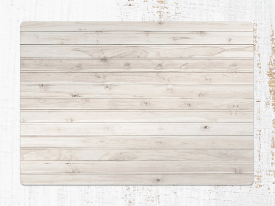 White Wooden Boards Chair Mat, Beige Vinyl Floor Gray Protective Plank Splat Pvc Decorative Housewarming Gift